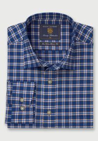 Regular Fit Blue Check Cotton Oxford Shirt