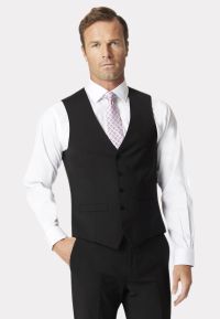   Tailored Fit Avalino Black Waistcoat