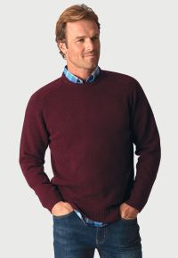 Charlbury Wine Lambswool Crew Neck Jumper