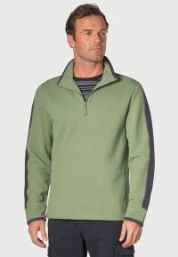 Cork Apple Cotton-Rich Zip Neck Sweatshirt