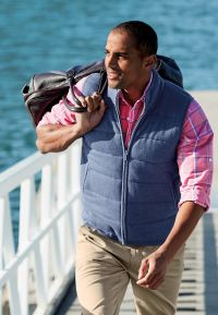 Hainworth Blue Marl Padded Zip Through Gilet