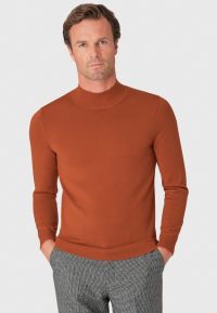 Hugo Burnt Orange Merino Wool Turtle Neck Jumper