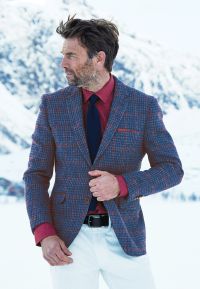 Tailored Fit Perth Navy Check Harris Tweed&reg; Jacket