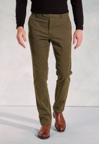 Regular Fit Seychelles Olive Cotton Blend Twill Trouser