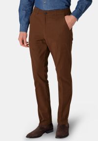 Regular Fit Wordsworth Mocha Cotton Stretch Trouser