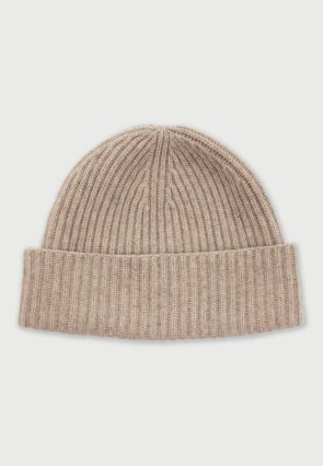 Cashmere Oatmeal Knitted Beanie Hat