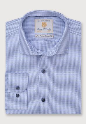 Tailored Fit Blue Dobby Cotton Shirt