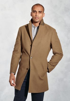 Hutchinson Camel Wool Mix Shortie Overcoat