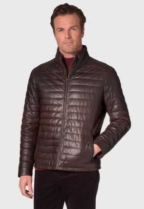 New Forest Oxblood Leather Baffle Jacket