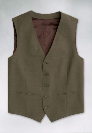 Tailored Fit Oliver Moss Melange Wool Blend Suit Waistcoat