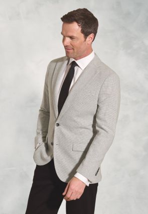 Tailored Fit Swinburn Grey Puppytooth Wool Blend Jacket
